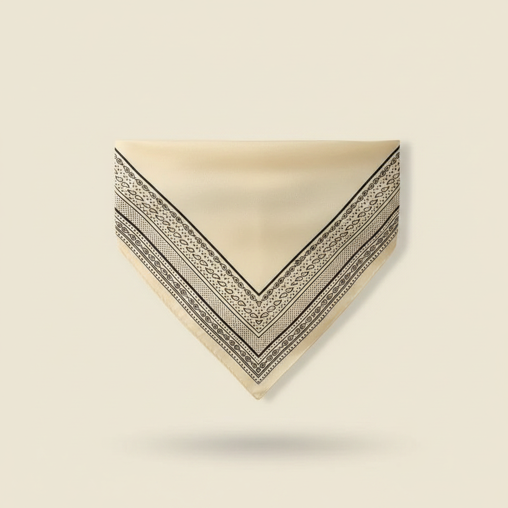 Pañuelo Cintura Bandana Blanco, presentado con luz suave y estilo cuidado con acabado cuidado